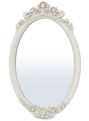 Oválné zrcadlo krémové