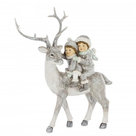 detail Vánoční figurka jelen s dětmi GD DESIGN