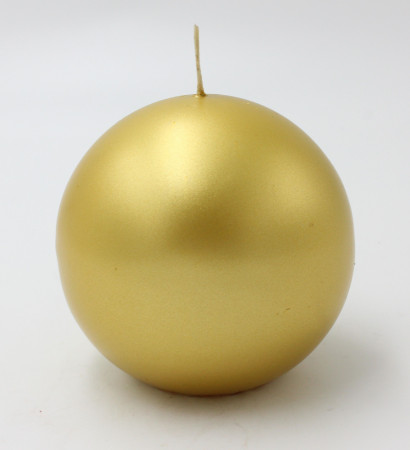 detail Svíčka koule metalická zlatá 10cm GD DESIGN