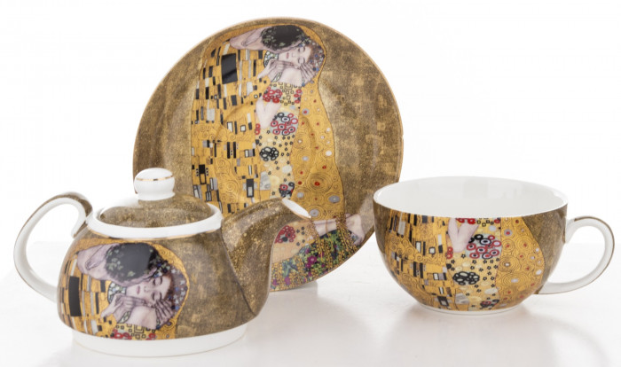 detail Šálek s konvičkou a podšálkem Gustav Klimt GD DESIGN