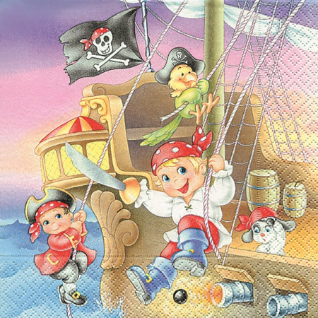 detail Ubrousky dětské s piráty GD DESIGN