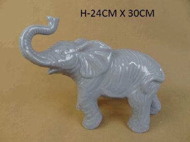 detail Velký keramický šedý slon GD DESIGN