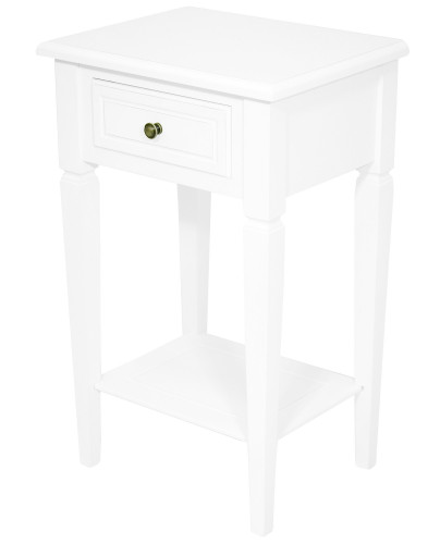 Bílý dřevěný stolek