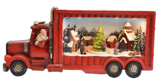 detail Svítící a hrací vánoční kamion GD DESIGN