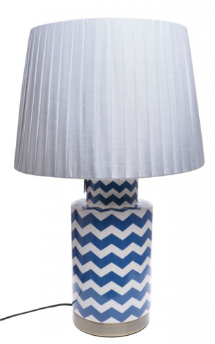 Stolní lampa s modrým dekorem
