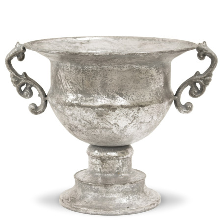 detail Stříbrná kovová váza s úchyty GD DESIGN