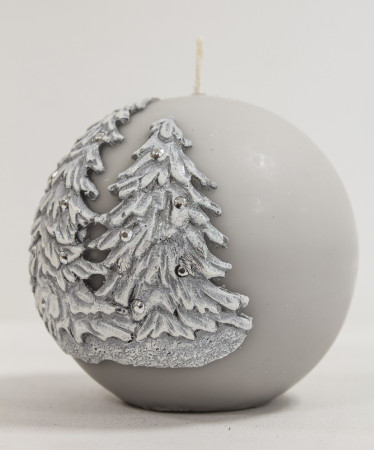 detail Zimní svíčka stromky koule 10 cm GD DESIGN