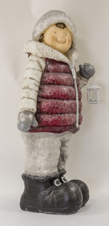 detail Zimní chlapec v červené vestě GD DESIGN