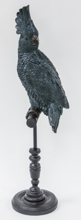 detail Modrý papoušek na stojanu GD DESIGN