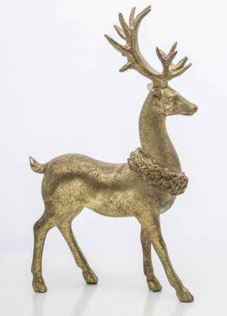 detail Velký zlatý jelen na postavení GD DESIGN