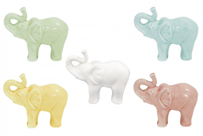 detail Barevný slon z keramiky 1 ks GD DESIGN