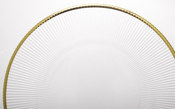detail Skleněný talíř se zlatým okrajem GD DESIGN