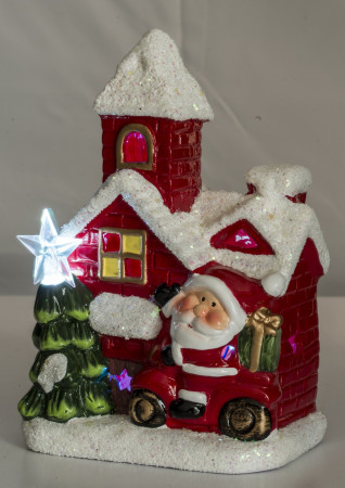 detail Vánoční dekorace domek s LED osvětlením GD DESIGN