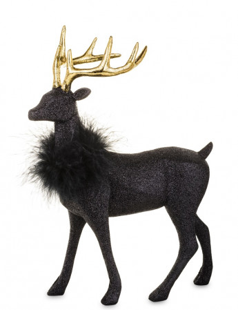 detail Černý jelen se zlatým parožím GD DESIGN
