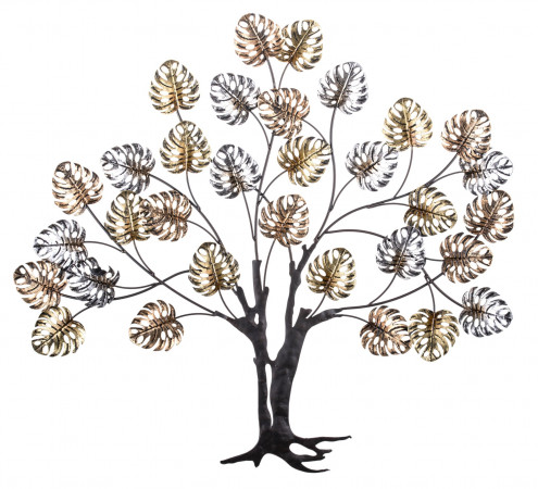 detail Nástěnná dekorace strom s listy monstera GD DESIGN