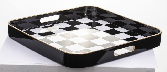detail Podnos čtvetec šachovnice GD DESIGN