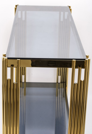detail Konzolový stolek zlatý se sklem GD DESIGN