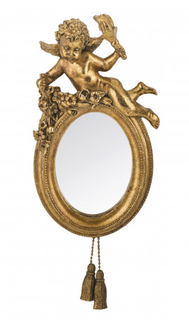 detail Zlaté zrcadlo s andílkem GD DESIGN