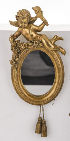 detail Zlaté zrcadlo s andílkem GD DESIGN