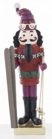detail Vánoční figurka Louskáček s lyžemi GD DESIGN
