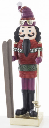 detail Vánoční figurka Louskáček s lyžemi GD DESIGN