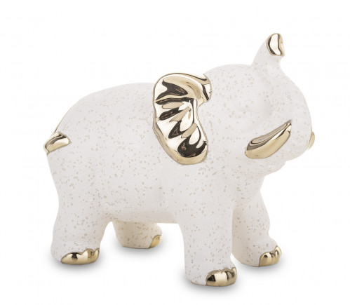 Keramický slon se zlatými detaily 12 cm