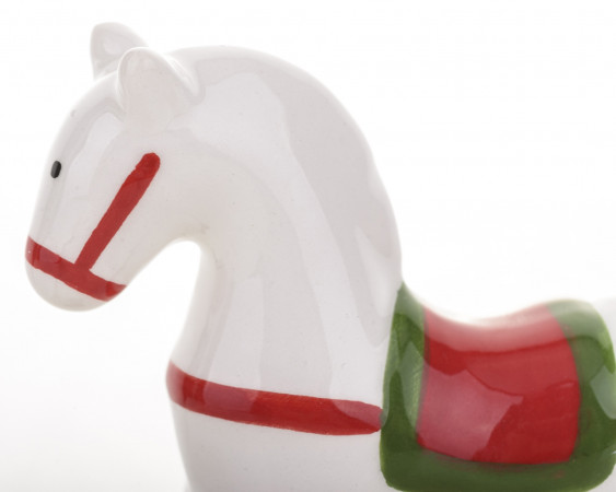 detail Vánoční dekorace houpcí kůň 8,5 cm GD DESIGN
