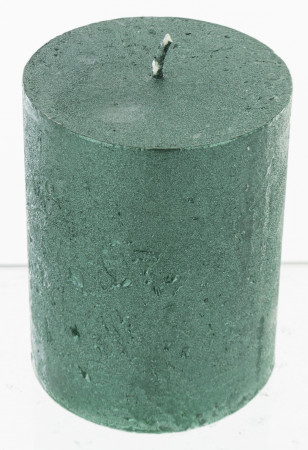 detail Metalická svíčka zelená Rustic malá GD DESIGN