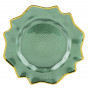 náhled Zelený skleněný talíř se zlatým okrajem GD DESIGN