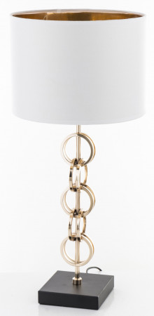 detail Kovová stolní lampa zlatá s bílým stínidlem GD DESIGN