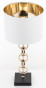 náhled Kovová stolní lampa zlatá s bílým stínidlem GD DESIGN