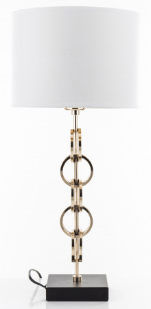 detail Kovová stolní lampa zlatá s bílým stínidlem GD DESIGN