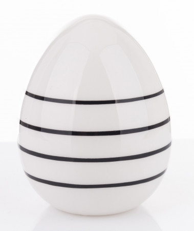 detail Dekorace keramické bílé vajíčko s proužkem GD DESIGN