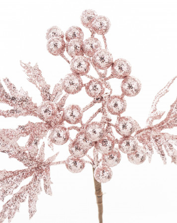 detail Vánoční dekorace větvička růžová GD DESIGN