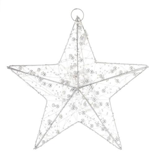 Dekorace stříbrná hvězda s LED osvětlením