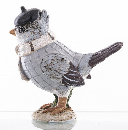detail Figurka zimní ptáček s baretem GD DESIGN