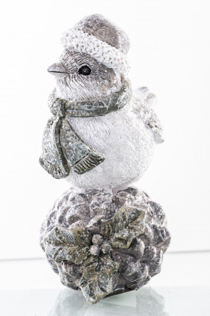 detail Figurka zimní ptáček na šišce GD DESIGN