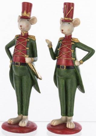 detail Vánoční figurka myš v uniformě 2 varianty GD DESIGN