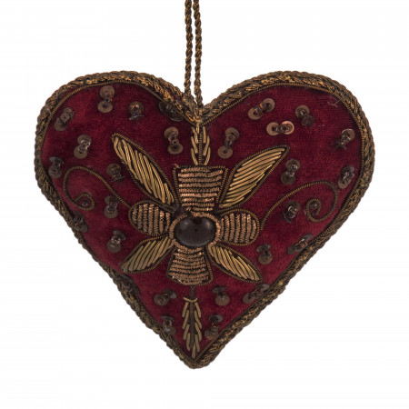 detail Textilní ozdoba srdce s ornamentem GD DESIGN