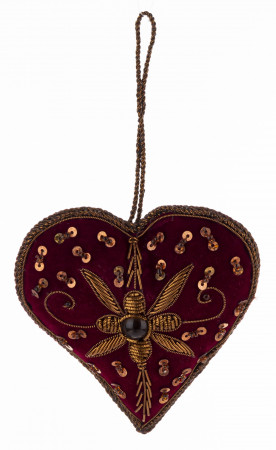 detail Textilní ozdoba srdce s ornamentem GD DESIGN