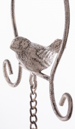 detail Kovová závěsná dekorace zvon s ptáčkem GD DESIGN