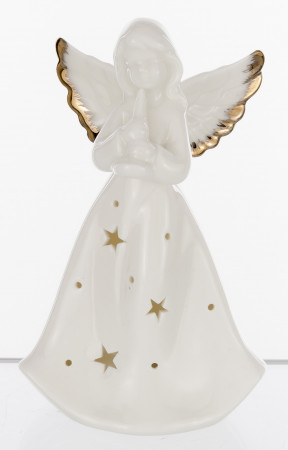detail Porcelánový anděl s led osvětlením GD DESIGN