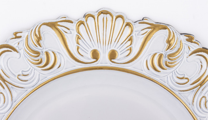 detail Dekorační talíř bílozlatý GD DESIGN