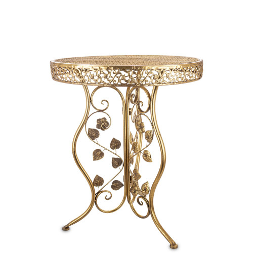 Zlatý zahradní kulatý stolek