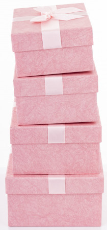 detail Dárkové papírové krabice růžové s mašlí S/4 GD DESIGN