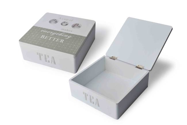detail Šedobílá krabička na čaj GD DESIGN