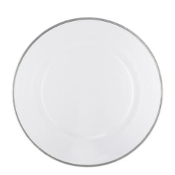 Skleněný talíř se stříbrným okrajem