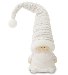 Bílý Santa s bambulkou na čepce