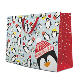 Vánoční dárková taška s motivem tučňáka