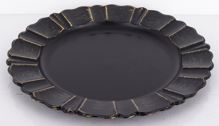 detail Plastový talíř černozlatý GD DESIGN